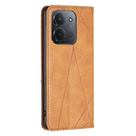 Чехол-книжка Rhombus Texture на Xiaomi Redmi 15C 5G / 4G EU 173mm - желтый