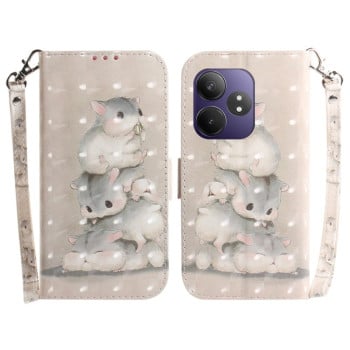 Чохол-книжка Crystal 3D Shockproof Protective Leather для Realme GT 6/GT 6T/GT Neo6/GT Neo6 SE - Squirrels