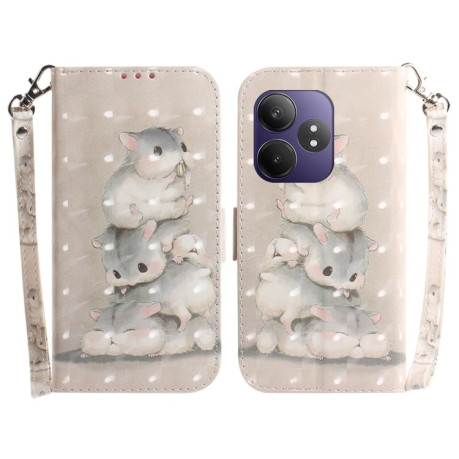 Чохол-книжка Crystal 3D Shockproof Protective Leather для Realme GT 6/GT 6T/GT Neo6/GT Neo6 SE - Squirrels
