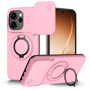 Чехол Escase со шторкой камеры и магнитным кольцом на OPPO Reno15 Pro Max — розовый