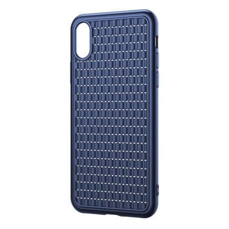 Ультратонкий силиконовый чехол Baseus Weave Style на iPhone XR-синий