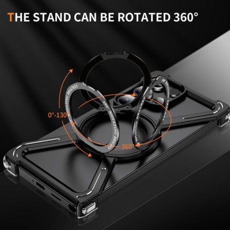 Протиударний чохол Titanium Alloy MagSafe Magnetic Airbag Shockproof для Samsung Galaxy S25 Ultra 5G - чорний