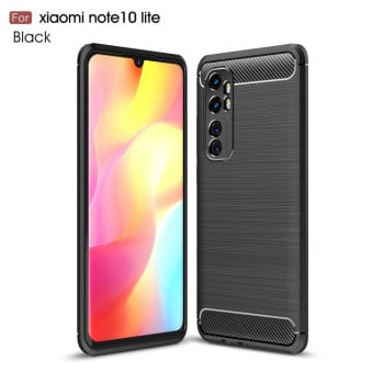 Ударозахисний чохол HMC Carbon Fiber Texture на Xiaomi Mi Note 10 Lite - чорний