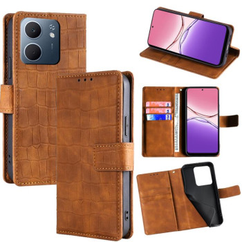 Чохол-книжка з м'яким покриттям (Skin Feel), фактура &quot;крокодил&quot; (Crocodile Texture) на OPPO A5x 5G Global - коричневий