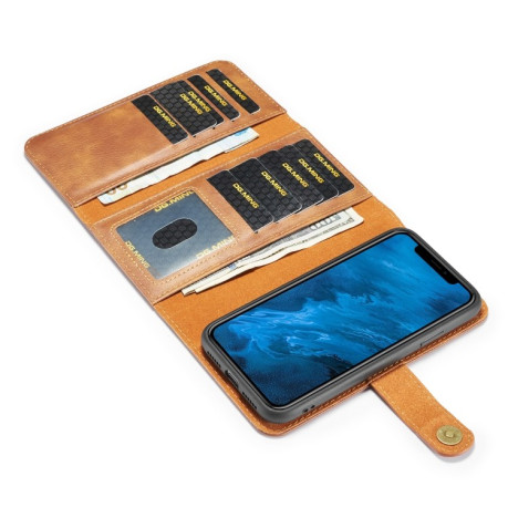 Чохол-гаманець DG.MING Triple Fold для iPhone 11 - коричневий