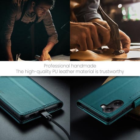 Чохол-книжка CaseMe 023 Butterfly Buckle Litchi Texture RFID Anti-theft Leather для Xiaomi Poco X7 Pro - зелений