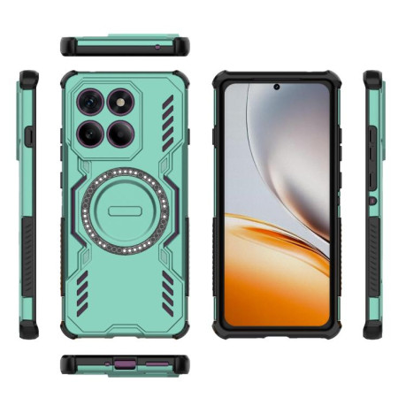 Противоударный чехол Butterfly Armor MagSafe Magnetic Ring Shockproof для Motorola Edge 60 Pro 5G - зеленый
