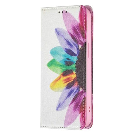 Чехол-книжка Colored Drawing Pattern Invisible для iPhone 13 mini - Sun Flower