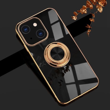 Чехол 6D Electroplating with Magnetic Ring для iPhone 13 - черный
