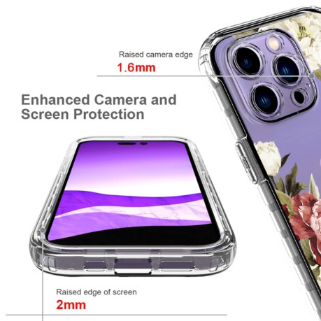 Протиударний чохол Transparent Painted для iPhone 14 Pro - Rose