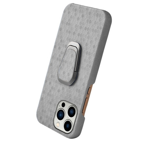 Противоударный чехол Honeycomb Ring Holder для  iPhone 14 Pro Max -  серый