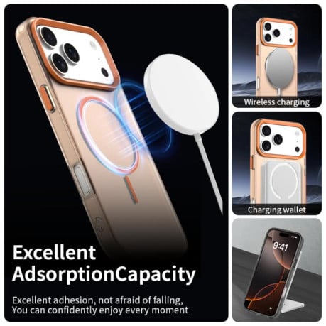 Чехол Candy Fine Circle с Magsafe гибрид на iPhone 17 Pro Max - оранжевый