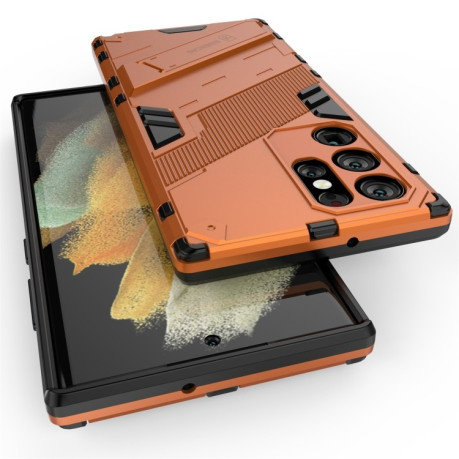 Противоударный чехол Punk Armor для Samsung Galaxy S22 Ultra 5G - оранжевый