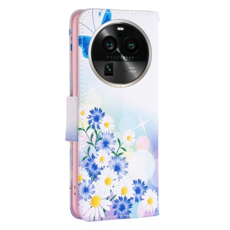 Чехол-книжка Colored Drawing Pattern для OPPO Find X6 Pro 5G - Butterfly Love