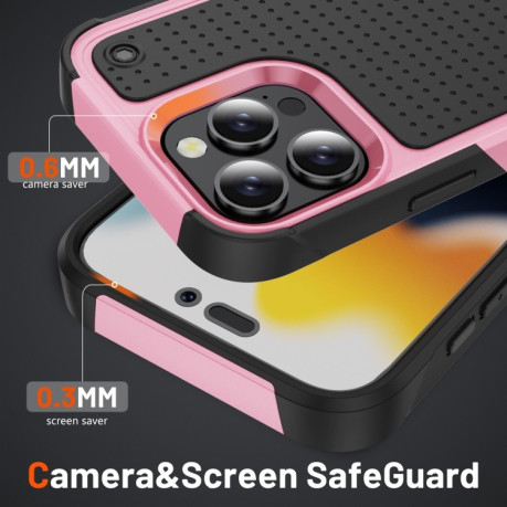 Чохол протиударний PC + TPU Shockproof Protective для iPhone 16 Pro - Pink+Black