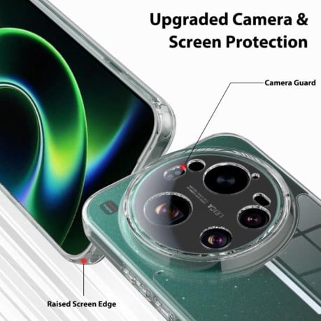 Акриловый противоударный чехол HMC Magsafe с усиленной защитой углов на Xiaomi 17 Ultra — прозрачный