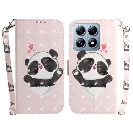Чехол-книжка 3D Painting для Xiaomi 14T - Panda