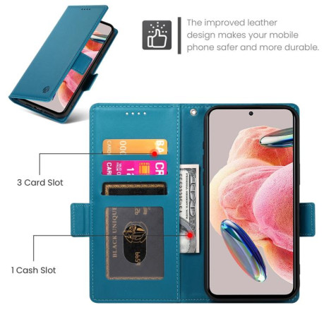 Чохол-книжка Side Buckle Magnetic Frosted Leather на OPPO Reno15 5G / Reno 15c 5G — рожеве синій