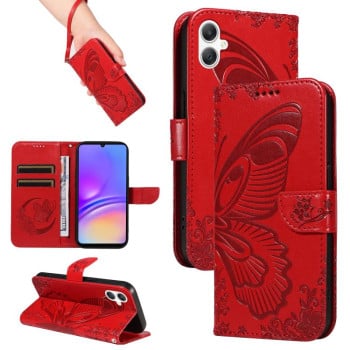 Чохол-книжка Swallowtail Butterfly Embossed Leather на Samsung Galaxy A07 5G - червоний