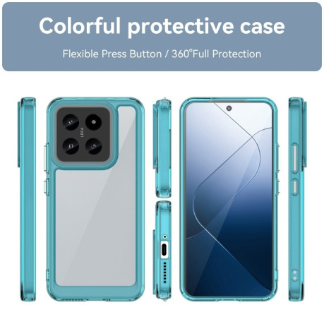 Противоударный чехол Colorful Acrylic Series для Xiaomi 14 - синий