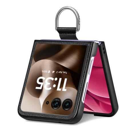 Противоударний чехол Litchi Texture на Motorola Razr 60 Ultra - чорний