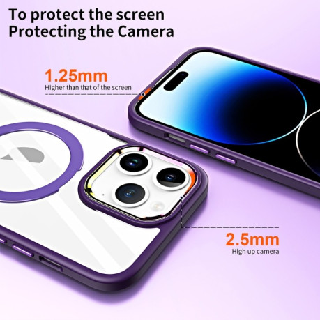 Противоударный чехол MagSafe Magnetic Holder для iPhone 15 Pro Max  - голубой