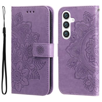 Чохол-книжка 7-petal Flowers Embossing на Samsung Galaxy S24+ 5G - фіолетовий