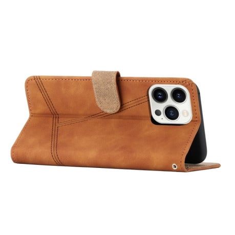 Чехол-книжка Stitching Skin Feel для iPhone 16 Pro Max - коричневый