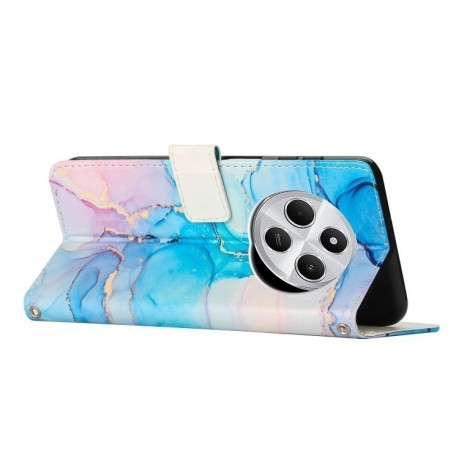 Чохол-книжка Painted Marble Pattern для Xiaomi Redmi 14C 4G/Poco C75/Redmi A4 5G - рожево-зелений