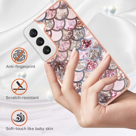 Противоударный чехол Electroplating IMD для Samsung Galaxy S23 5G - Pink Scales