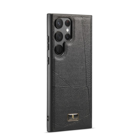 Противоударный чехол Fierre Shann Leather для Samsung Galaxy S23 Ultra 5G - Ox Tendon Black