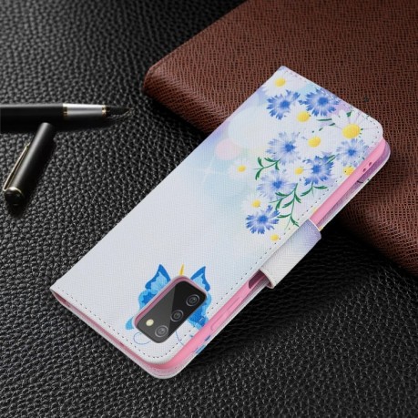 Чехол-кошелек Colored Drawing Pattern для Samsung Galaxy A03s - Butterfly Love