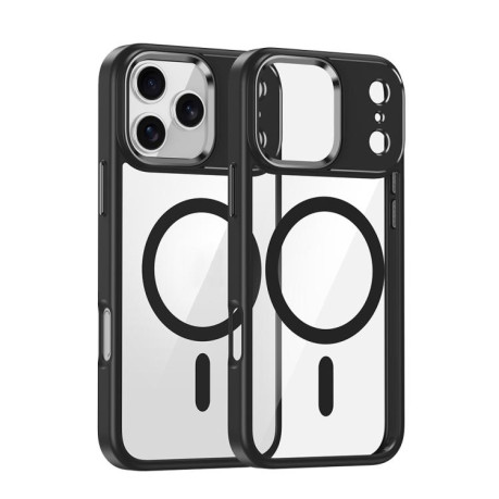Силиконовый чехол Metal Eyes Lens Ring MagSafe Anti-drop на iPhone 17 Pro - черный