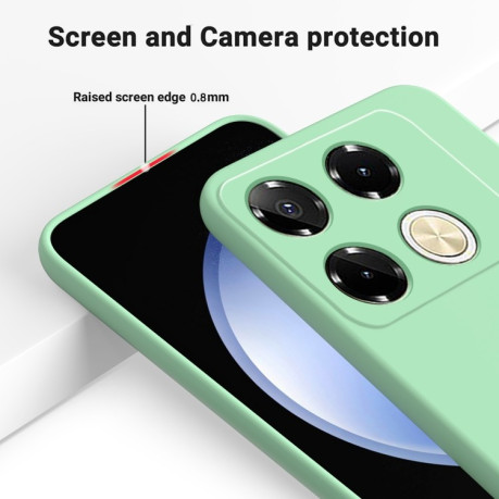 Силиконовый чехол Solid Color Liquid Silicone на Infinix Note 40 Pro 4G - зеленый