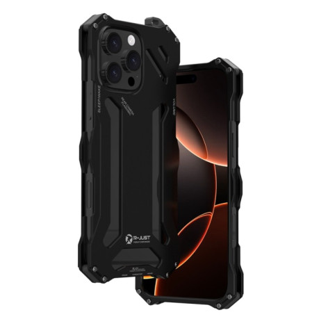 Противоударный чехол R-JUST RJ-17 Shockproof Armor Hollow Metal для iPhone 16 Pro Max - черный