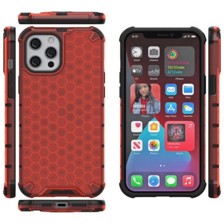 Противоударный чехол Honeycomb на iPhone 13 Pro - красный