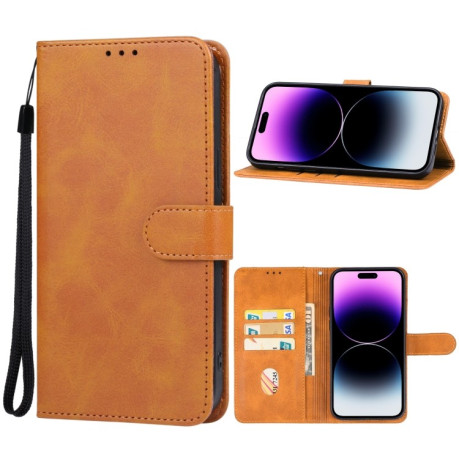 Чехол-книжка EsCase Leather для iPhone 15 Pro - коричневый
