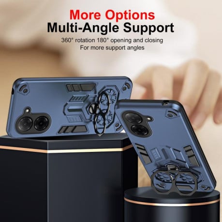 Чохол Double-Ring Holder з поворотним 360 утримувачем на Xiaomi Redmi A5 4G 171.7mm / Poco C71 - синій