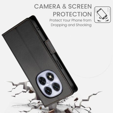 Чохол-книжка Side Buckle Magnetic Frosted Leather для Xiaomi Redmi Note 14 4G 164.84mm - чорний