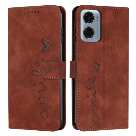 Чехол-книжка Retro Skin Feel Amile для Motorola Moto G05 - коричневый