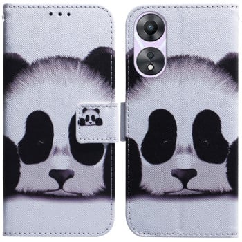Чехол-книжка Coloured Drawing для OPPO A78 4G - Panda
