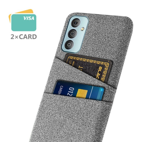 Противоударный чехол Cloth Texture with Dual Card Slots для Samsung Galaxy M23 5G - светло-серый