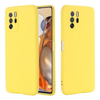 Чехол Solid Color Liquid Silicone на Xiaomi Redmi Note 10 Pro / Poco X3 - желтый