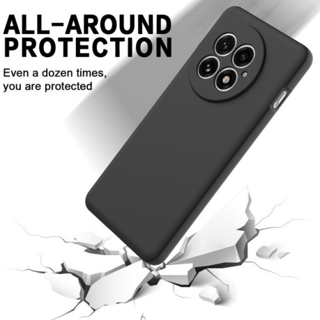 Силиконовый чехол Solid Color Liquid Silicone на OnePlus 13 - черный