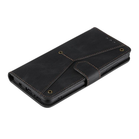 Чехол-книжка Nail Skin Feel Stitching Calf Texture Leather для Motorola Moto G05 - черный