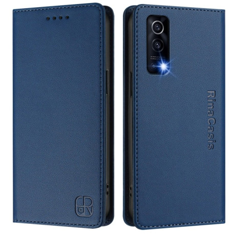 Чохол-книжка RC01 Dual-Folded Magnetic Suction RFID Leather на Vivo Y72 5G/iQOO Z3/Y52 5G - синій