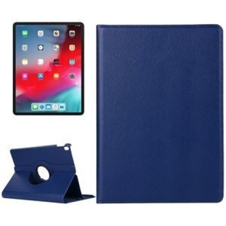 Кожаный Чехол 360 Degree Rotation Litchi для iPad Air 4 10.9 2020/Pro 11&quot; 2018-темно-синий