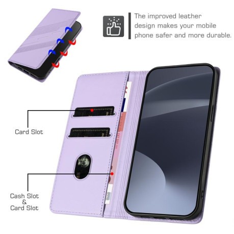 Чехол-книжка Embossed Multi-functional Wallet Retro Leather на Realme GT7 Pro - фиолетовый
