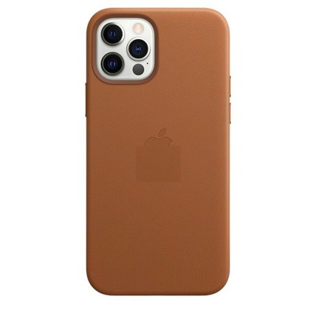 Шкіряний Чохол Leather Case MagSafe Saddle Brown для iPhone 12 | 12 Pro