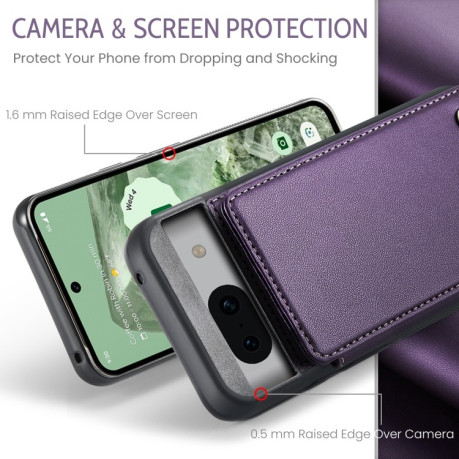 Чехол CaseMe C22 Card Slots Holder RFID Anti-theft для Google Pixel 8a - фиолетовый